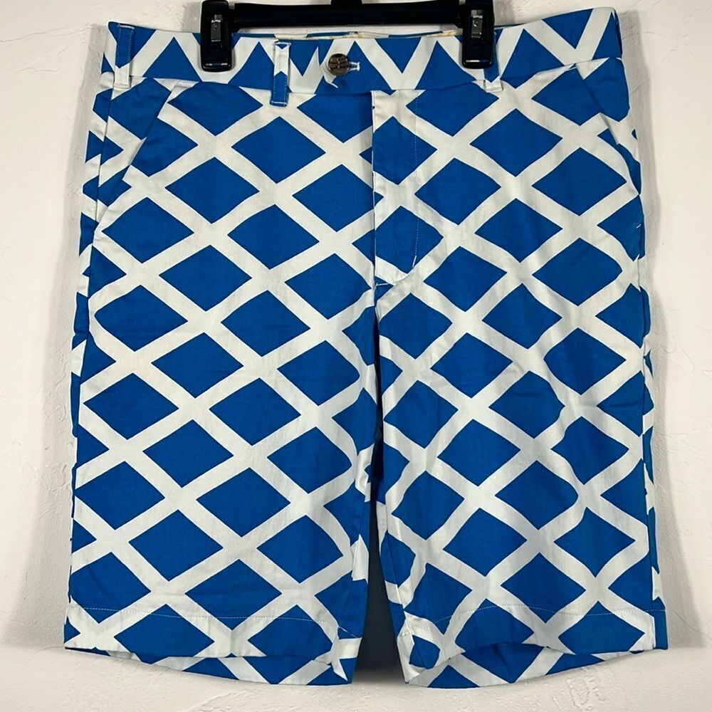 ⛳️🏌️♂️ Loud Mouth Blue Diamond Pattern Golf Shorts Sz 34 - PERFECT worn once